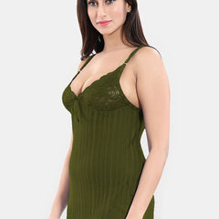 Be You Women Self Design Shoulder Straps High-Low Net Baby Doll