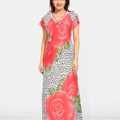 Be You Women Printed Maxi Nightdress
