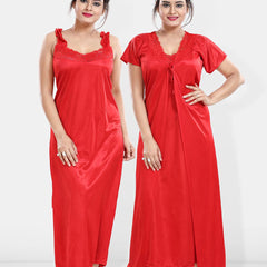 Be You Maxi Satin Wrap Nightdress With Robe
