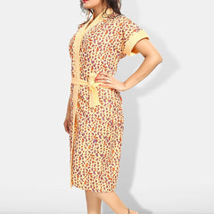 Be You Women Printed Cotton Anti-bacterial Super Soft Bath Robe With Belt