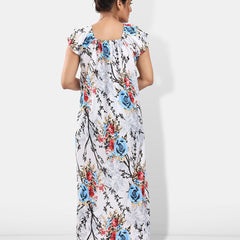 Be You Floral Printed Satin Maxi Nightdress