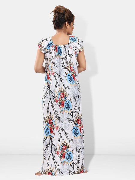 Be You Floral Printed Satin Maxi Nightdress