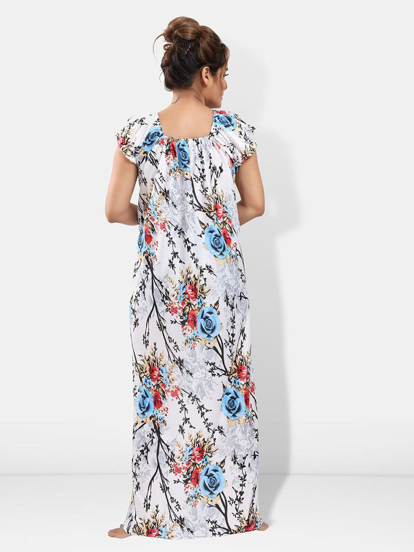 Be You Floral Printed Satin Maxi Nightdress