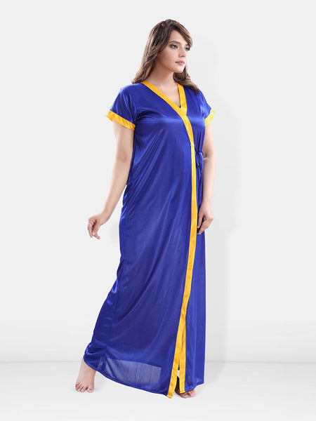 Be You Shoulder Straps Satin Maxi Nightdress with Robe