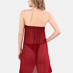 Be You Halter Neck Net Baby Doll With Briefs