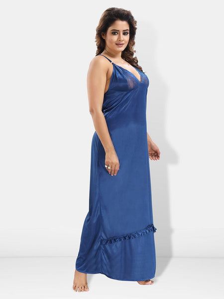 Be You 6 Pieces Satin Maxi Nightdress Set With Robe And Lingerie Set