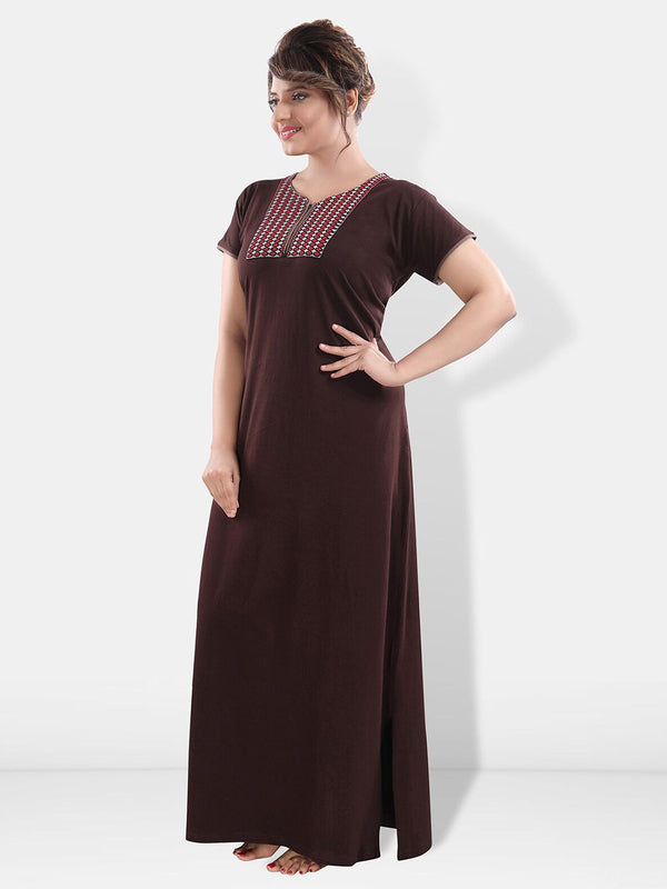 Be You Geometric Embroidered Maxi Nightdress