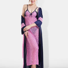 Be You Shoulder Straos Lace Detail Maxi Nightdress With Robe