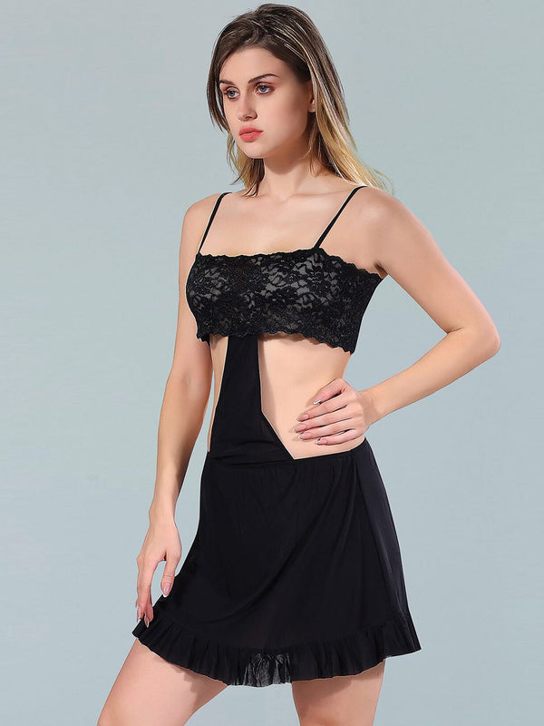 Be You Black Net Baby Doll
