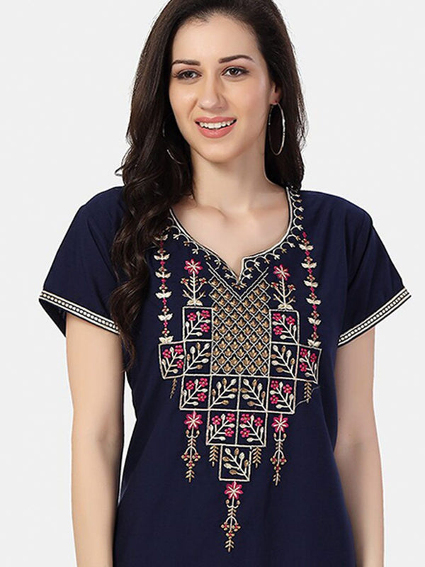 Be You Floral Embroidered Maxi Nightdress