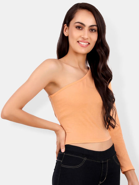 Be You One Shoulder Cotton Crop Top