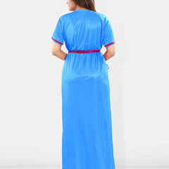 Be You V-Neck Satin Maxi Wrap Nightdress With Robe