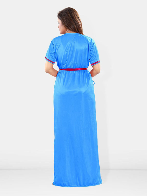 Be You V-Neck Satin Maxi Wrap Nightdress With Robe