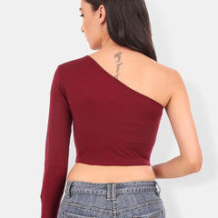 Be You One Shoulder Cotton Crop Top