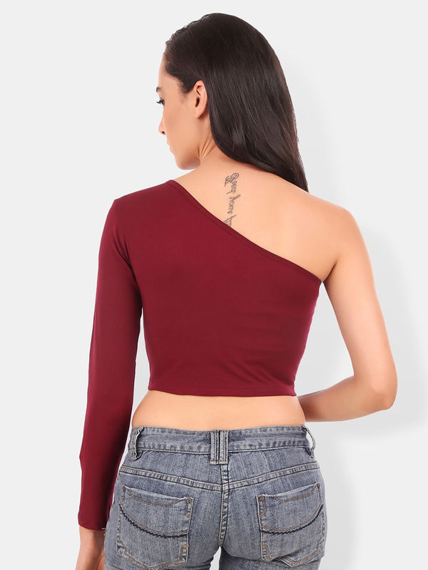 Be You One Shoulder Cotton Crop Top
