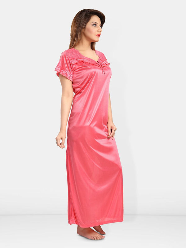 Be You V-Neck Satin Maxi Sweat Nightdress