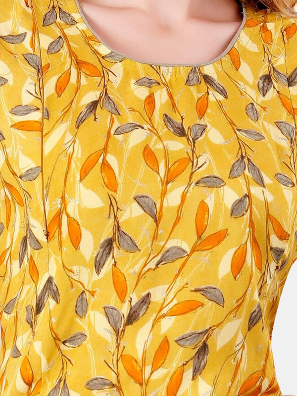 Be You Floral Printed Maternity Straight Kurta