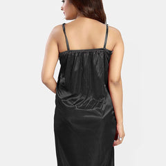 Be You Women Solid Satin Nightwear Set