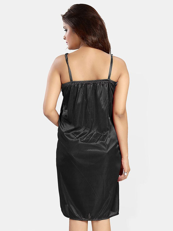 Be You Women Solid Satin Nightwear Set