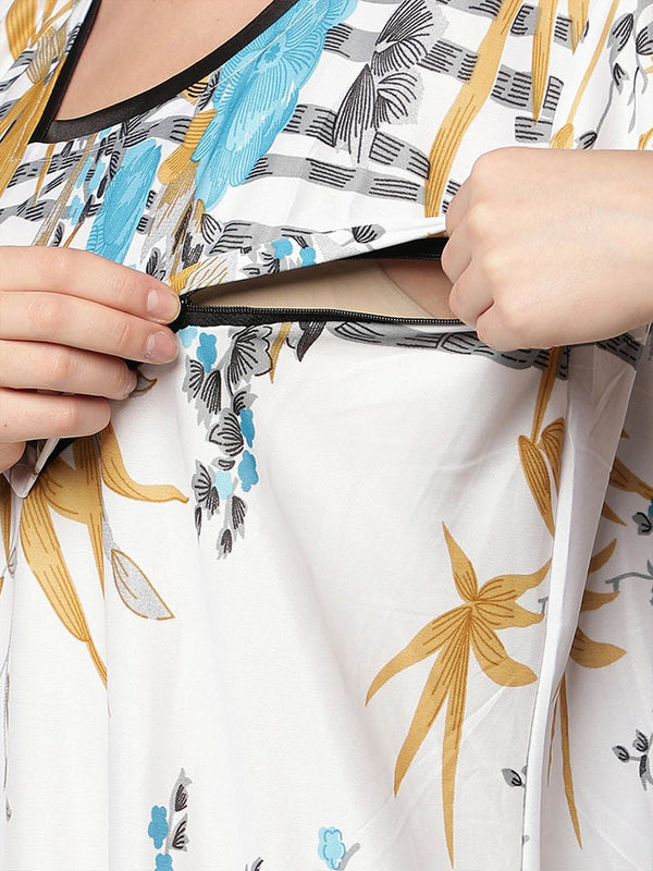 Be You Floral Printed Maternity Maxi Nightdress