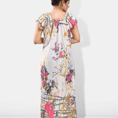 Be You Floral Printed Satin Maxi Nightdress