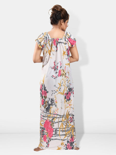 Be You Floral Printed Satin Maxi Nightdress