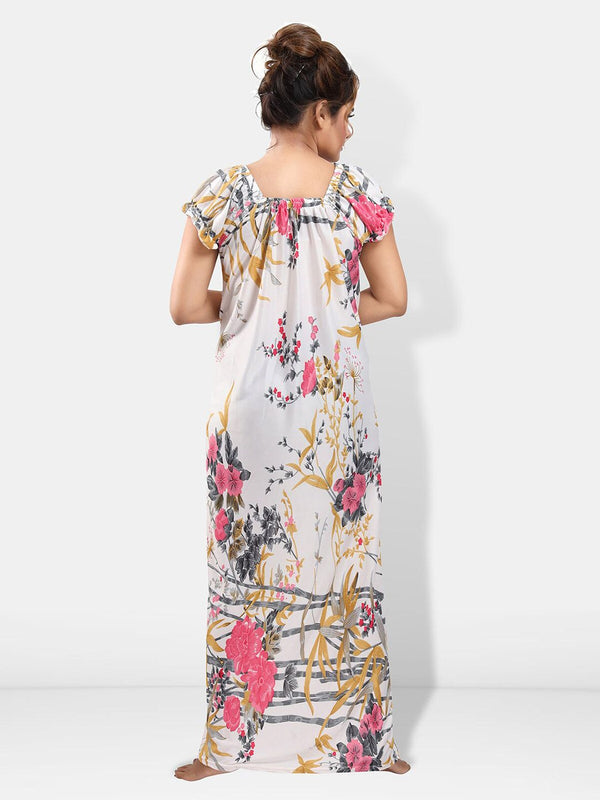 Be You Floral Printed Satin Maxi Nightdress
