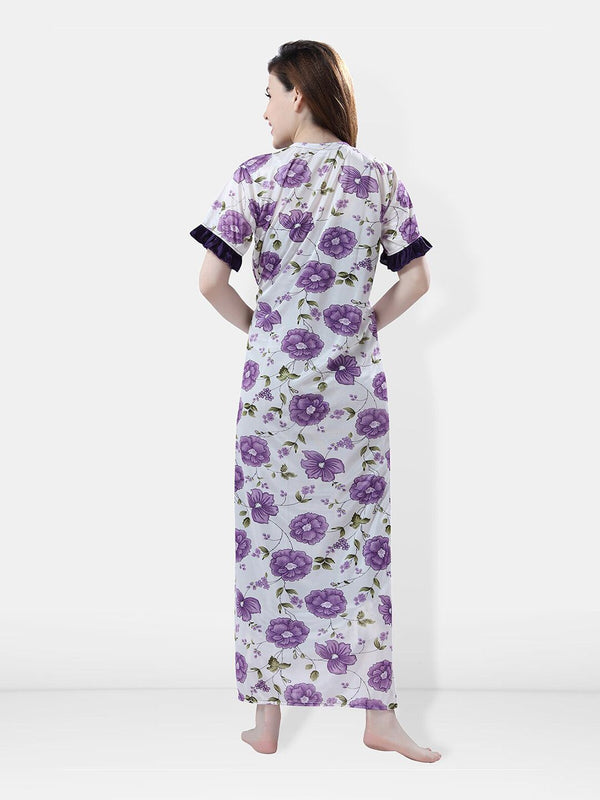 Be You Floral Printed Satin Maxi Nightdress