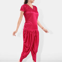Be You V-Neck Satin Night Suit With Robe