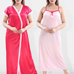 Be You V-Neck Satin Maxi Nightdress with Robe