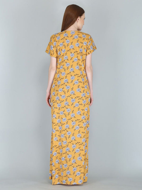 Be You Women Printed Maternity Maxi Nightdress