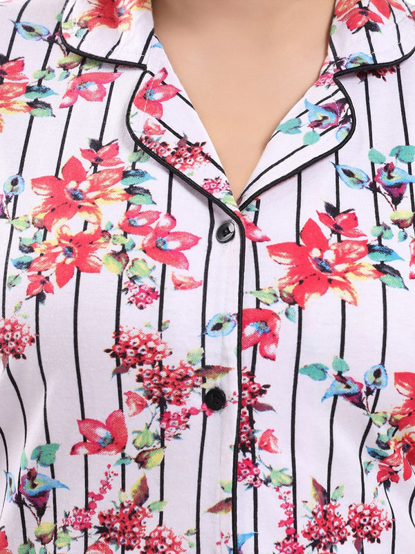 Be You Pack Of 2 Floral Printed Night Suit