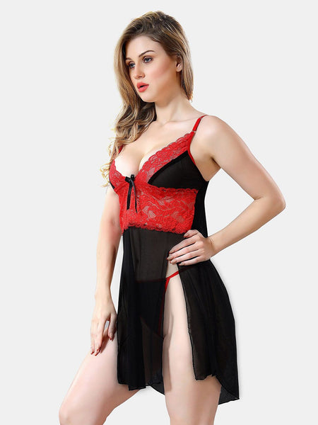 Be You Self Designed Net Baby Doll With Brief