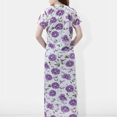 Be You Floral Printed Satin Maxi Wrap Nightdress