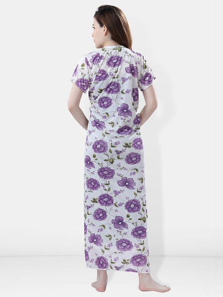 Be You Floral Printed Satin Maxi Wrap Nightdress