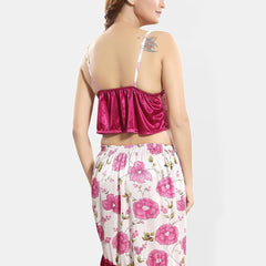 Be You Floral Printed Satin Night suit