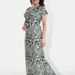 Be You Abstract Printed Maternity Maxi Sweat Nightdress