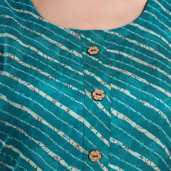 Be You Leheriya Printed Round Neck Kurta