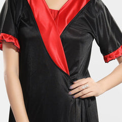 Be You Short Sleeves Satin Maxi Robe