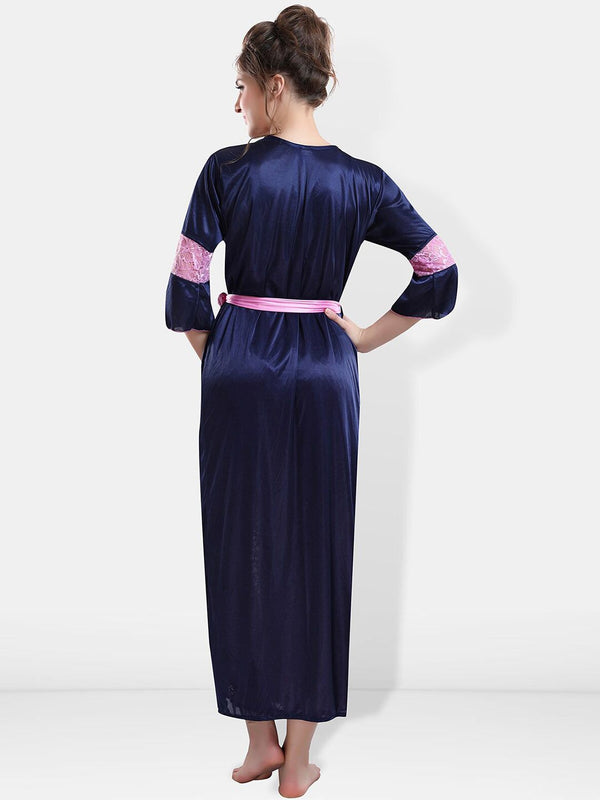 Be You Shoulder Straos Lace Detail Maxi Nightdress With Robe
