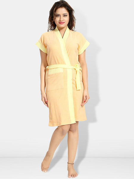 Be You Women Cotton Anti-bacterial Super Soft Bath Robe With Belt