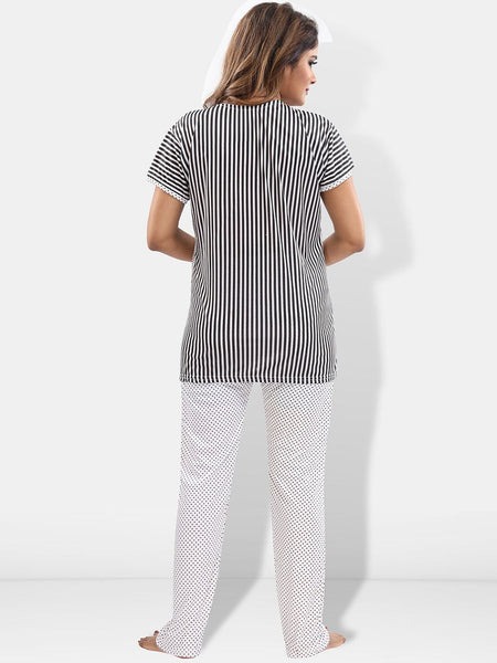 Be You Striped Satin Night Suit