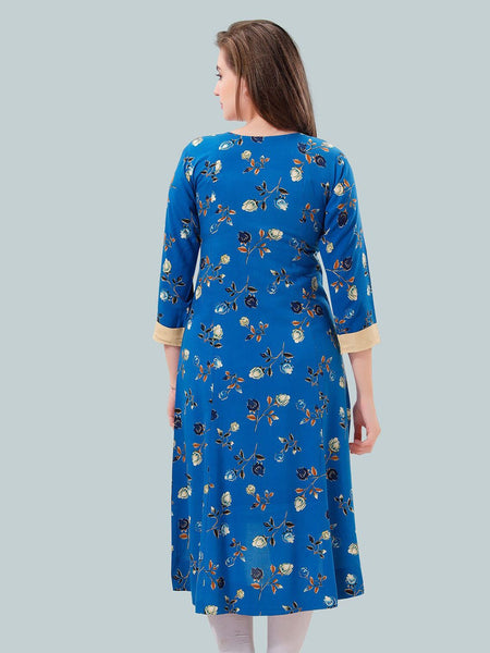 Be You Floral Printed Round Neck Maternity A-Line Kurta
