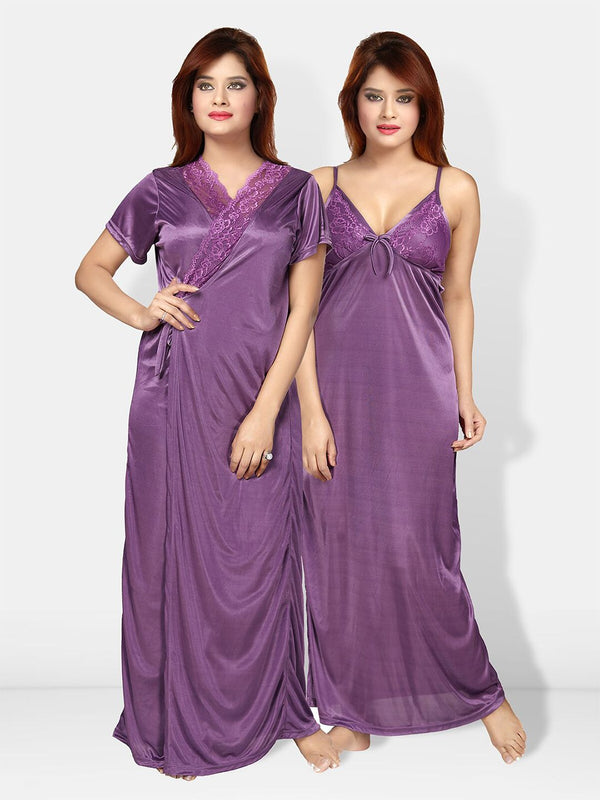 Be You V-Neck Maxi Wrap Nightdress With Robe