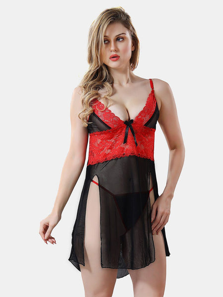 Be You Self Designed Net Baby Doll With Brief
