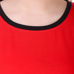 Be You Women Red & Black Night suit