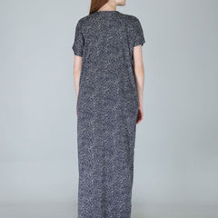 Be You Women Printed Satin Maxi Nightdress