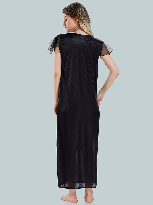 Be You V-Neck Satin Maxi Nightdress With Robe