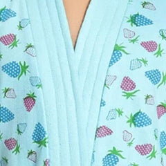 Be You Blue Conversational Cotton Drawstring Knee Length Bath Robe