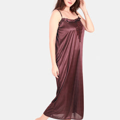 Be You Floral Lace Shoulder Straps Satin Maxi Nightdress With Robe
